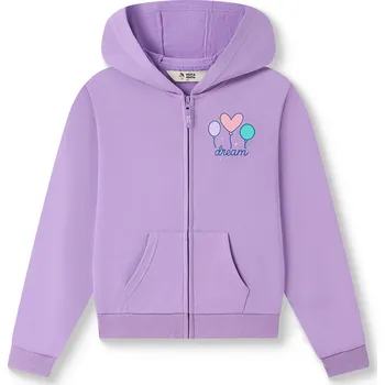 Dívčí mikina Dívčí bavlněná mikina s kapucí - Wolf & Wolfie M2653, fialková Barva: Fialková, Velikost: 140