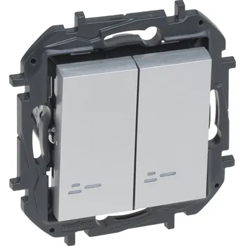 NILOÉ Step vypínač č.5 lustrový podsvětlený barva hliník Legrand 863315B