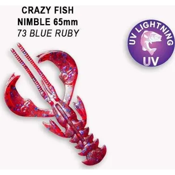 Gumová nástraha Crazy Fish Nimble 10cm 73 Blue ruby (5ks)