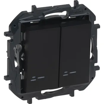 NILOÉ Step vypínač č.6+6 dvojitý schodišťový podsvětlený barva černá Legrand 863518B