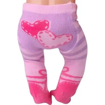 Doplněk pro panenku Doplňky Baby Born - punčocháče s obrázkem Varianta: růžové se srdíčky