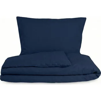Povlečení Kvalitex Mušelínové povlečení tmavě modré 1+2, 240x220, 70x90cm