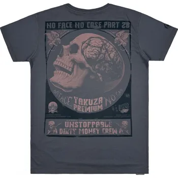 Pánská móda Yakuza Premium Pánské tričko YPS 4001 – Dirty Money Crew - tmavě šedé - YPS4001_DGREY Velikosti: L
