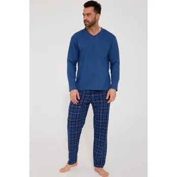 Pánské pyžamo Pánské pyžamo Cornette Victor - bavlna Tmavě modrá 2XL