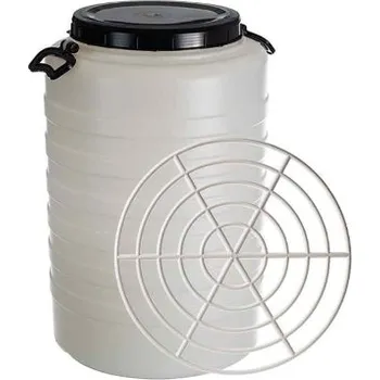 Sud KOZÁČEK Sud na zelí plast 60L s uchy + mřížka PICKLO