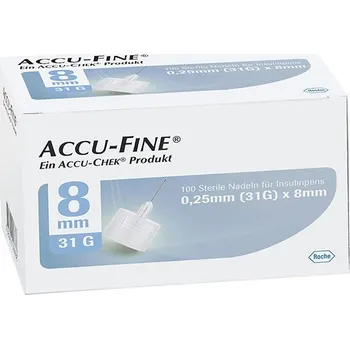 Zdravotnický materiál Htl Strefa Accu-Fine jehly do inzulínového pera 31G x 8 mm 100 ks