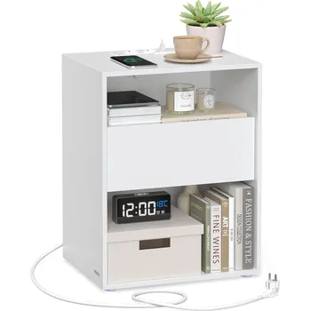 Noční stolek VASAGLE Luciano 35 x 45 x 58,3 cm bílý