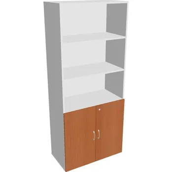 Policová skříň Skříň policová dveřová DZ 5 80 03 (Jednobodové zamykání) - TŘEŠEŇ , BÍLÁ