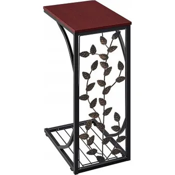 Konferenční stolek Odkládací stolek 411133, 21 x 30,5 x 53 cm, kovový, černý - B YAHEETECH