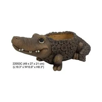 Květináč Květináč krokodýl ker. vzor dřevo RONA 51x28x21 cm