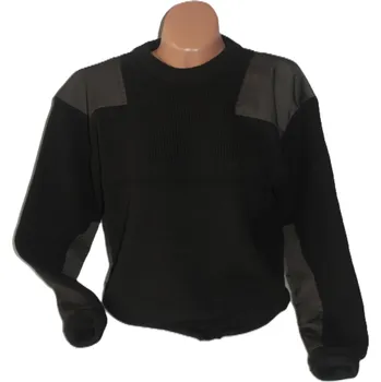 Pánský svetr WOOD SVETR pletený ke krku - tmavě zelený Velikost: 54/obvod hrudníku 120 cm, délka rukávu od ramene 81 cm, celková délka 74 cm