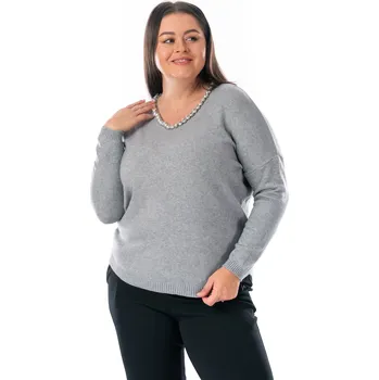 Dámský svetr Dámský svetřík HALKA 44/46 Světle šedá