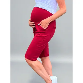 Těhotenské kraťasy Bloom - bordó, bavlněné Velikost: M