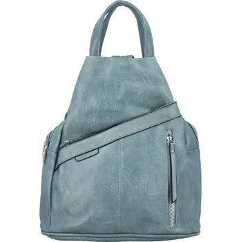 Trendy dámský koženkový batoh Beata, džínově modrý