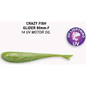 Gumová nástraha Crazy Fish Glider 12cm 14 UV Motor Oil (6ks)