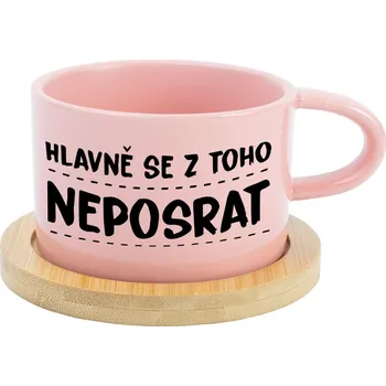 HLAVNĚ SE Z TOHO NEPOSRAT - růžový hrníček makronka 200 ml