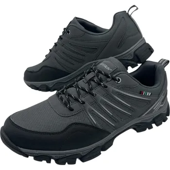 Pánská obuv Superun Pánské šedé nadměrné softshellové boty se šněrováním Barva: Šedá, Velikost: 48