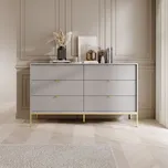 Piaski Komoda Nova NKS 154 provedení - vyber: šedá, podstava: zlatá podstava