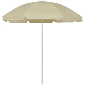 Slunečník vidaXL Plážový slunečník 240 cm [314706] Barva: písková žlutá a bílá