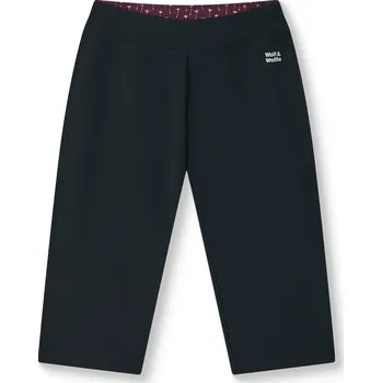 Dámské legíny Dámské bavlněné 3/4 legíny - Wolf & Wolfie H2641B, černá / bordo pas Barva: Černá, Velikost: 3XL