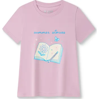 Dívčí tričko Dívčí bavlněné tričko s krátkým rukávem - Wolf & Wolfie S2611B, fialková Barva: Fialková, Velikost: 116