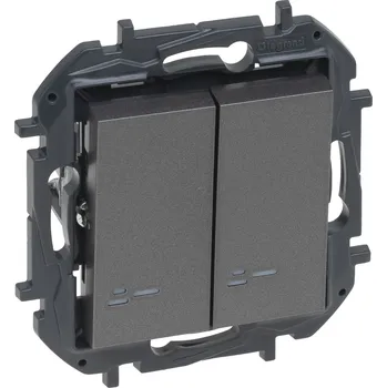 NILOÉ Step vypínač č.5 lustrový podsvětlený barva ocel Legrand 863415B