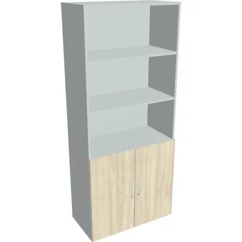 Policová skříň Skříň policová dveřová DZ 5 80 03 (Jednobodové zamykání) - AKÁT , ŠEDÁ