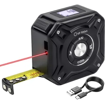 metr UF-TOOLS výsuvný metr s měřičem vzdálenosti 40m, černý