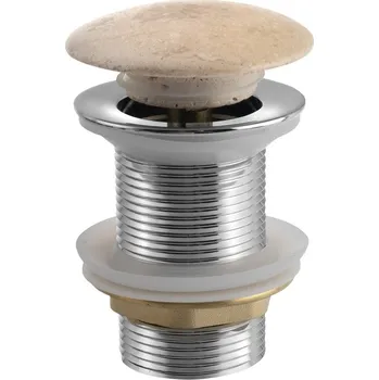 Sifon Sapho BLOK umyvadlová výpust 5/4“, click-clack, zátka leštěný béžový travertin - 2401-901