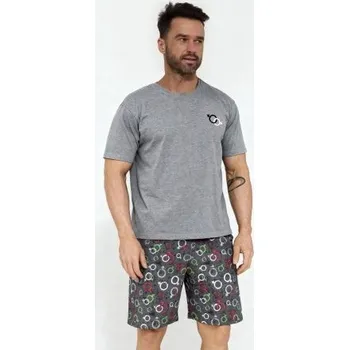 Pánské pyžamo Cornette Love Symbols - bavlna Šedá S