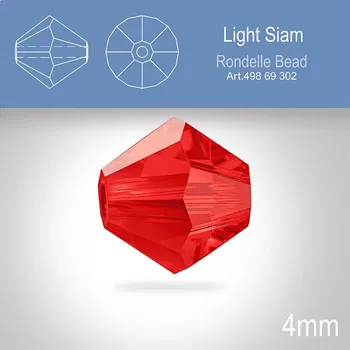PRECIOSA Bicone MC BEAD (sluníčko) velikost 4mm. Barva LIGHT SIAM. Balení 30ks .