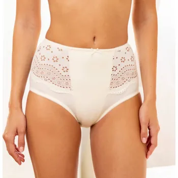 Dámská móda Sada 2 kalhotek maxi z mikrovlákna Osilio, s vysokým pasem slonová kost 50/52