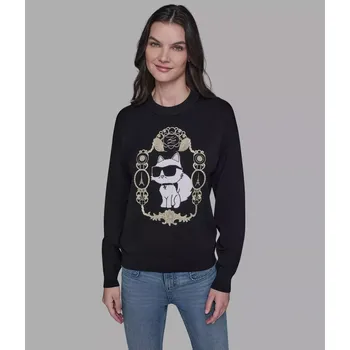 Dámský svetr KARL LAGERFELD dámský svetr ROCOCO černý S