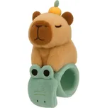 LEAN Toys 27544 Plyšový samoutahovací náramek krokodýl s kapybarou