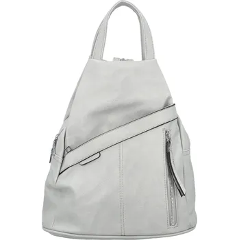 Trendy dámský koženkový batoh Beata, světle šedý
