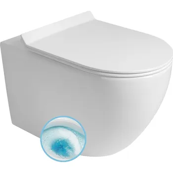 Aqualine CARLO závěsná WC mísa, Vortex Rimless, 36x53cm, bílá - PRX.101.851