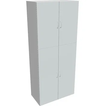 Policová skříň Skříň policová dveřová D 5 80 06 - ŠEDÁ , BÍLÁ