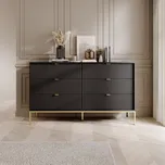 Piaski Komoda Nova NKS 154 provedení - vyber: černá, podstava: zlatá podstava