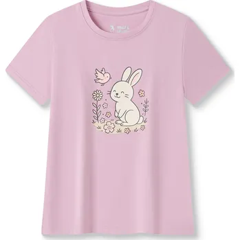 Dívčí tričko Dívčí bavlněné tričko s krátkým rukávem - Wolf & Wolfie S2610A, fialková Barva: Fialková, Velikost: 98