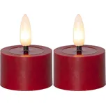 STAR TRADING Čajová LED svíčka Flamme Flow Red 4 cm – set 2 ks