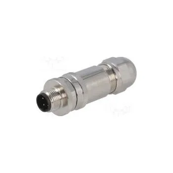 Elektrická zásuvka Zástrčka M12 PIN 4 vidlice kód D-Ethernet na kabel IP67 250V