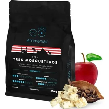 Káva Aromaniac Peru Tres Mosqueteros zrnková káva 250 g