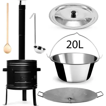 Sport Perfect Home PL-Set-69 Kotlíková súprava 20L, 6ks – kotlina/kotlík/pokrievka/varecha/naberačka/deska