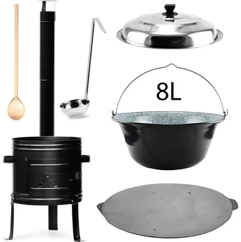 kotlíky Perfect Home PL-Set-60 Kotlíková souprava 8L, 6ks – kotlina/kotlík/poklice/vařečka/naběračka/deska