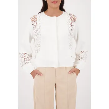 Dámská mikina Svetr Monari 410390 bílý kardigan s krajkou Velikost: 34