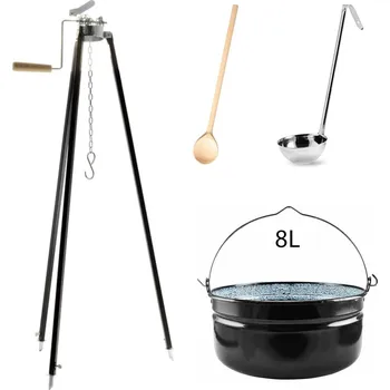 kotlíky Perfect Home Kotlík s trojnožkou, vařečkou, naběračkou 8L, 4ks, Set-110