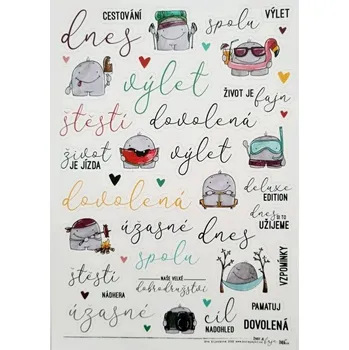 samolepka HuráPapír Samolepky A5 - Život je fajn, texty