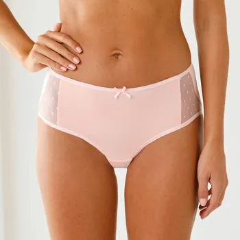 Dámské spodní prádlo Sada 2 kalhotek maxi z mikrovlákna a tylu růžová 42/44
