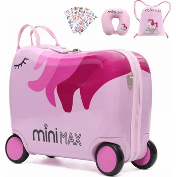 Dětský kufr Aerolite MiniMax Ride-On Unicorn - Růžová