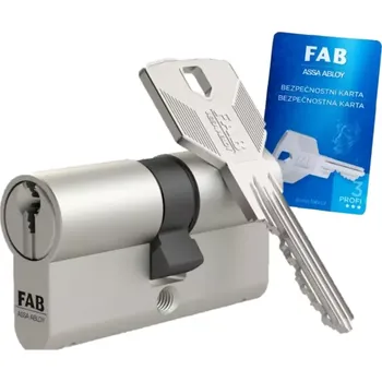 Stavební výplň FAB 3*** PROFI 35/40,DNS, 5 klíčů, saténový nikl